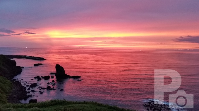 もんじゅ岩夕日