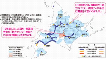 地方センター病院への半日行動圏