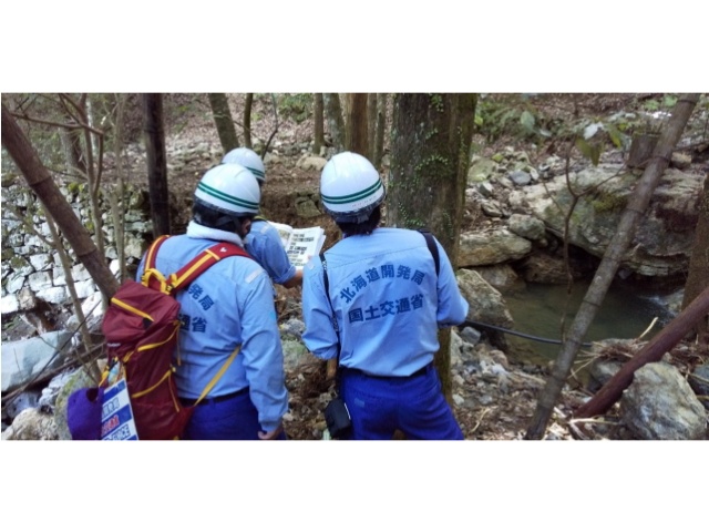 8月1日　砂防班が球磨村において被災状況を調査