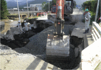 8月31日 国道38号 南富良野町太平橋 応急復旧作業状況（旭川開発建設部）