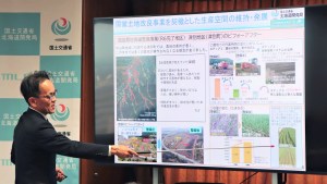国営土地改良事業(R6年度完了:津別地区)の効果 説明の様子