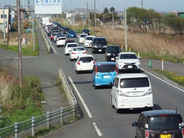 観光期の渋滞状況（R6.5)白老町竹浦