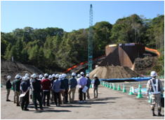 樽前山火山砂防事業の工事現場