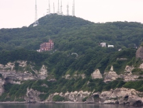 屋上駐車場からの測量山