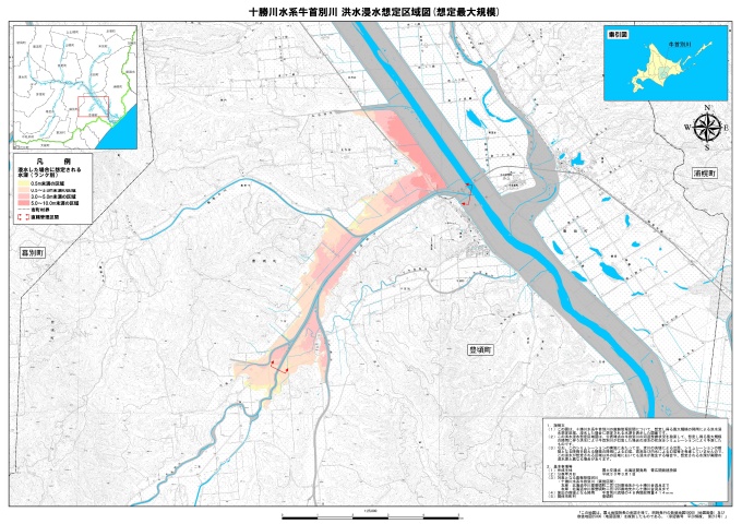 牛首別川洪水浸水想定区域図（想定最大規模）