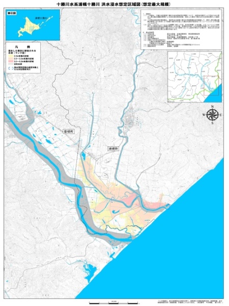 浦幌十勝川洪水浸水想定区域図（想定最大規模）