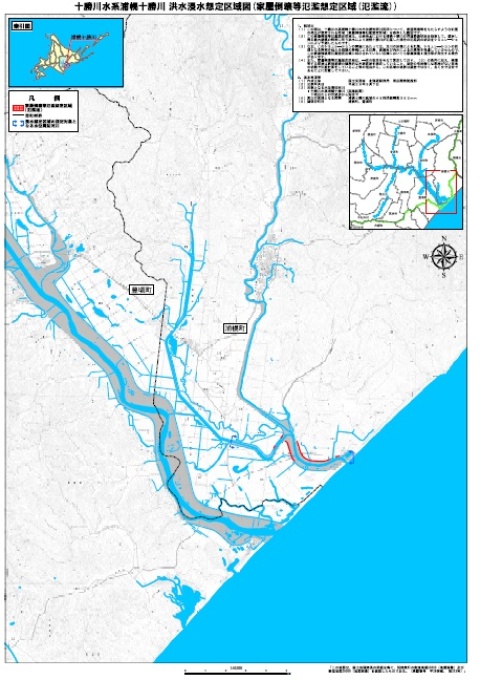 浦幌十勝川洪水浸水想定区域図（家屋倒壊等氾濫想定区域（氾濫流））