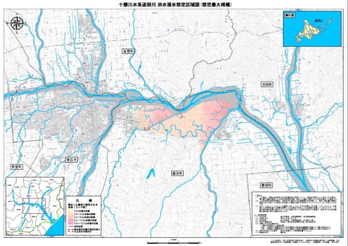 途別川洪水浸水想定区域図