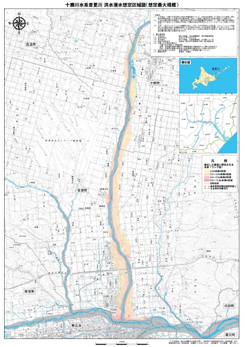 音更川洪水浸水想定区域図（想定最大規模）