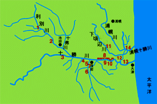 十勝川水系災害個所と災害概要