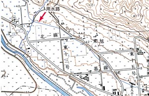 地図にのっている用水路。