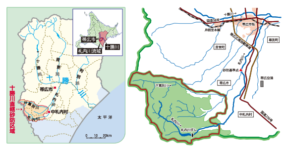 十勝川近郊の地図