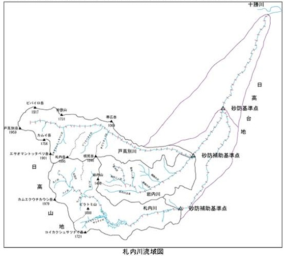 札内川流域平面図