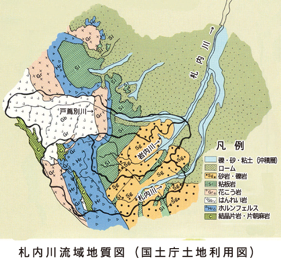 札内川流域地質図