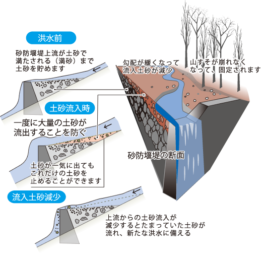 砂防堰堤断面