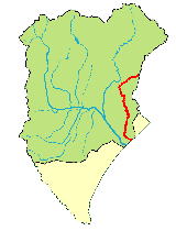 十勝川本流の位置をしめした地図