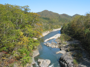 札内川上流　ピョウタンの滝付近