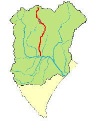 音更川の位置をしめした地図