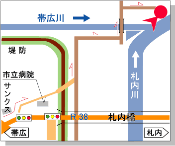 帯広川合流点下流