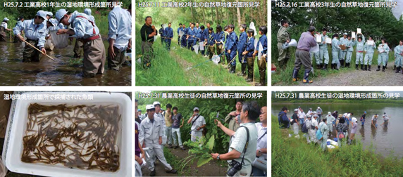 高校生による現地見学会の様子