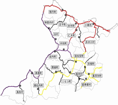 小樽開発建設部管内図