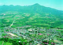 ニセコ町の航空写真