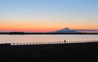 天塩川河川公園からの夕日