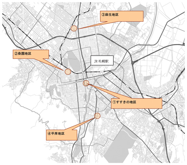 実験地区の位置図