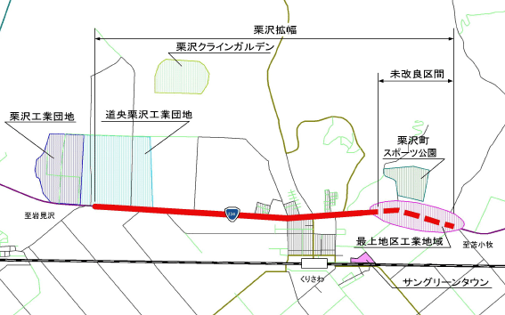 一般国道234号栗沢拡幅の地図