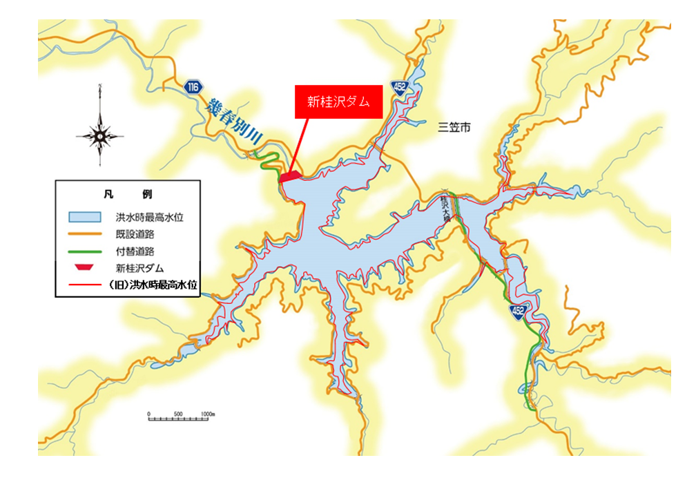 新桂沢ダムダム湖地図