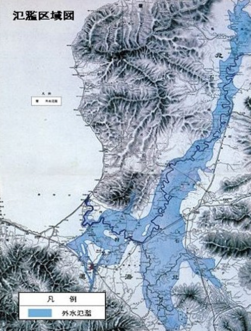 明治37年洪水氾濫区域図