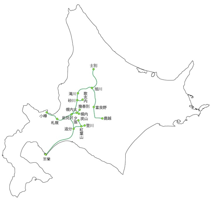 明治33年頃のおもな鉄道網