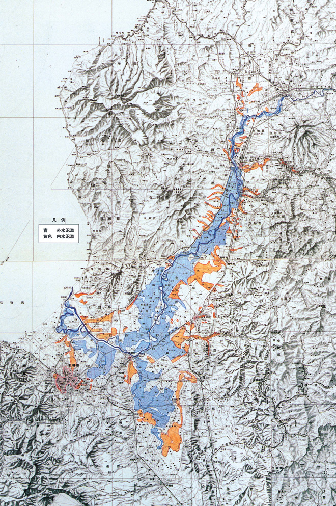 昭和37年8月洪水氾濫実績図