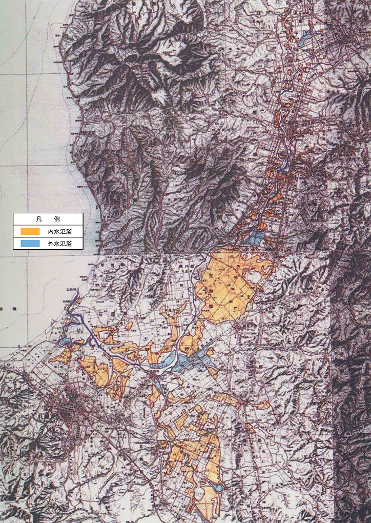 昭和56年8月3～6日洪水氾濫実績図