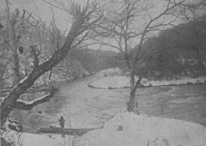 千歳川の雪景、明治32年頃