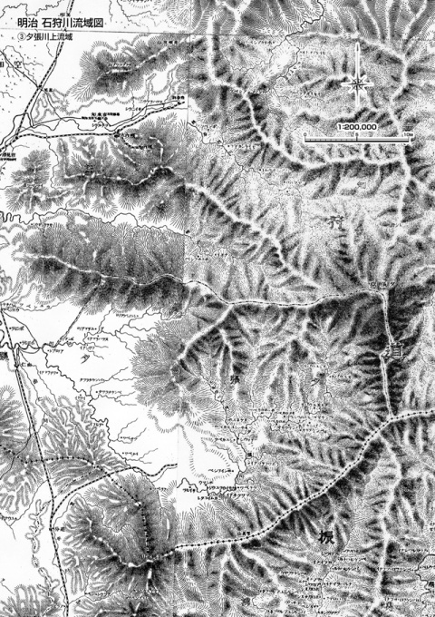 明治の夕張川上流域図 ※夕張川下流域は17P参照 
