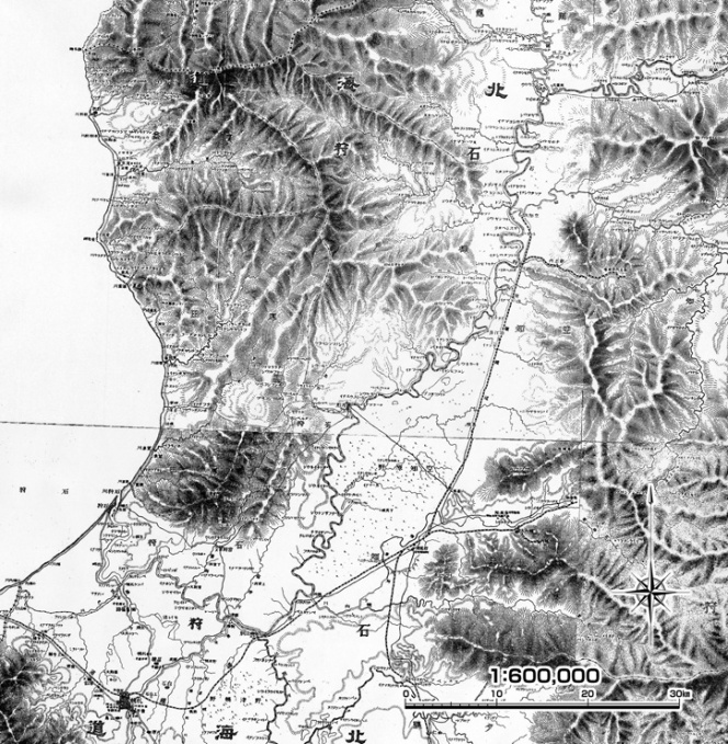 明治の石狩川右岸流域図