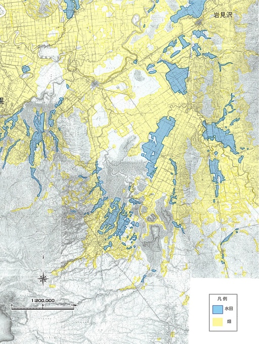 展開期（大正7～13年）の千歳川流域の土地利用