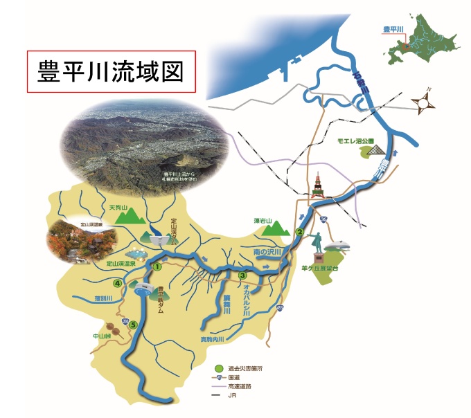 豊平川流域図