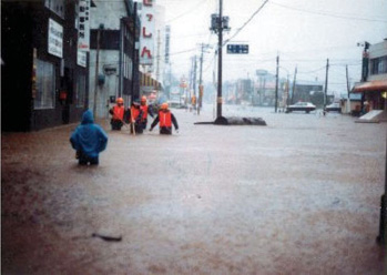 北広島市街の浸水状況