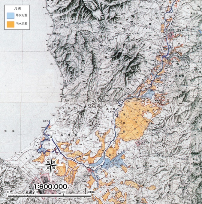 昭和56年　幾春別川洪水氾濫実績図