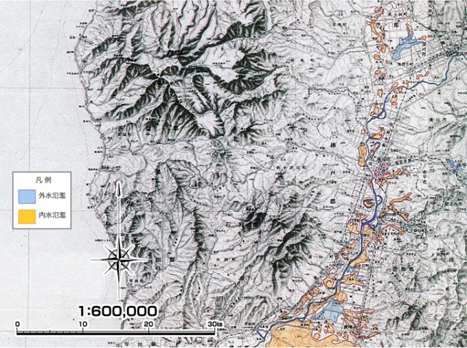 昭和56年　空知川洪水氾濫実績図