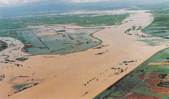 石狩川・当別川・豊平川合流点から上流の氾濫状況