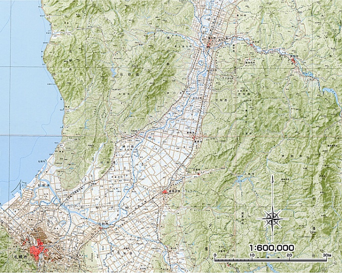 平成の石狩川右岸流域図