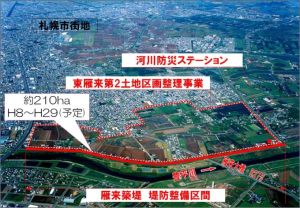 堤防整備と東雁来土地区画整理事業