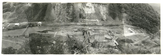 昭和39年　金山ダム建設当時の全景