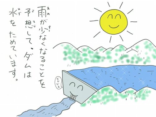 雨が少なくなることを予想してダムは水をためています