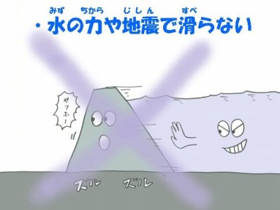 水の力や地震で滑らない