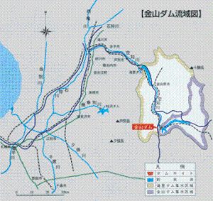 金山ダム流域図