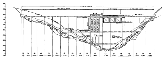 ダム上流平面図